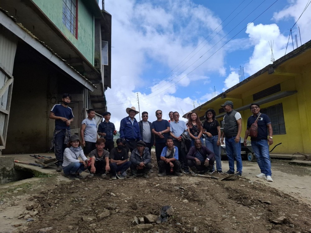 Zunheboto Town Council officials along with others at One Way, Project Colony Zunheboto on July 22.